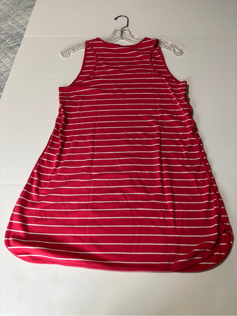 LAKE Pajamas Red White Stripe Pima Cotton Sleeveless A-Line Nightgown - Small